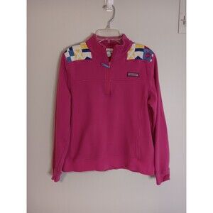 Vineyard Vines Youth Girls 1/2 Zip Pullover Pink Sz Large
